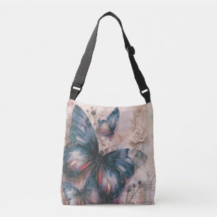 Vintage Purple Butterflies Crossbody Bag