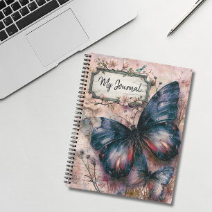 Vintage Purple Butterfly Collage Journal