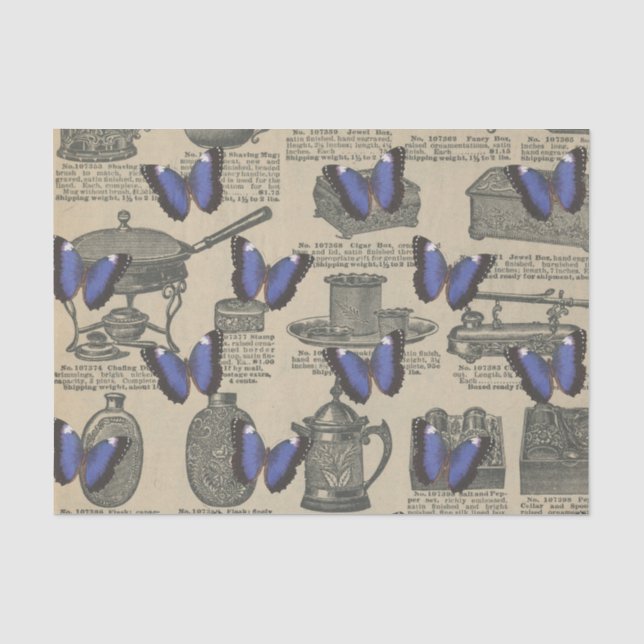 Vintage Purple Butterfly Tissue Paper (Front)