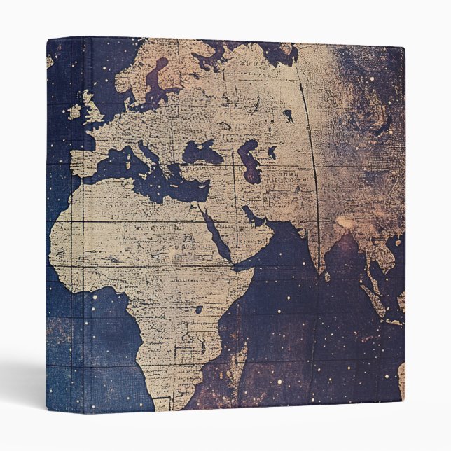 Vintage Purple Celestial World Map (11) Binder (Front/Spine)