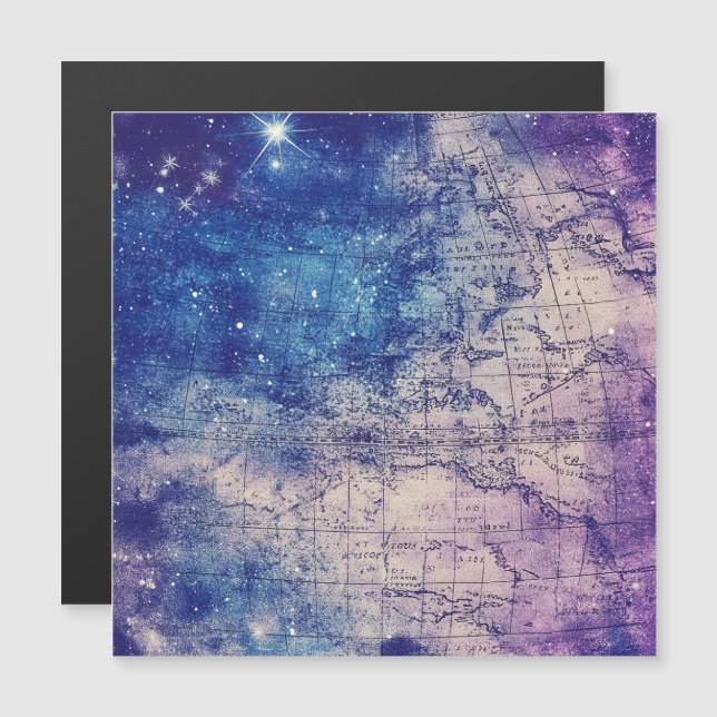 Vintage Purple Celestial World Map (14) (Front/Back)