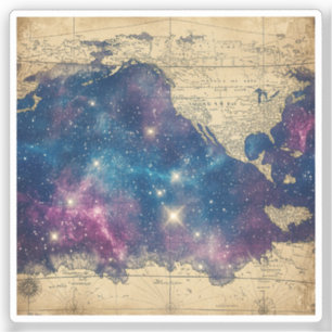 Vintage Purple Celestial World Map (6)