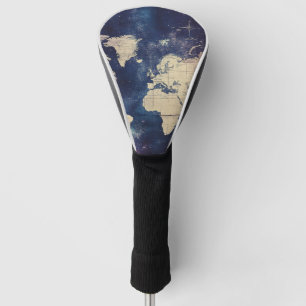 Vintage Purple Celestial World Map (7) Golf Head Cover