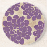 Vintage Purple Dahlia Floral Wedding Coaster<br><div class="desc">This beautiful and rustic design features the simple image of a dahlia flower against an aged parchment paper looking background. Great to use for spring or summer beach weddings in a classic and stylish garden setting. Look in my shop for matching products to go with this for a totally custom...</div>
