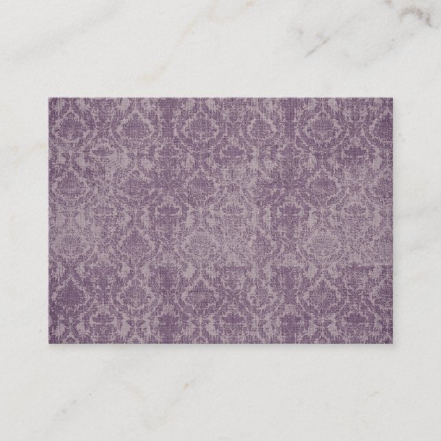 vintage purple damask business cards (Front)