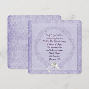 Vintage Purple Damask Invitation