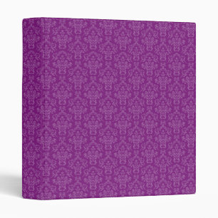Vintage Purple Damask Pattern Binder