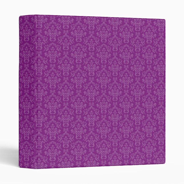 Vintage Purple Damask Pattern Binder (Front/Spine)