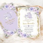 Vintage Purple Floral High Tea Party Birthday  Invitation<br><div class="desc">Personalize this soft purple lavender floral tea party birthday party invitation easily and quickly. Simply click the customize it further button to edit the texts, change fonts and fonts colours. Featuring pastel lavender purple flowers, delicate greenery adorned teapot and tea cup and a vintage antique frame. Perfect for ANY AGE!...</div>