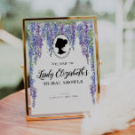Vintage Purple Florals Welcome Bridal Shower Poster<br><div class="desc">Modern Vintage Purple Violet Florals Regency Society Bridal Shower Welcome Sign</div>