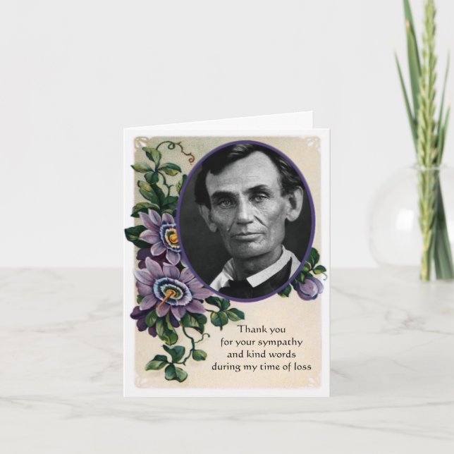 Vintage Purple Flower Thank You Card (Front)