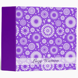 Vintage purple flowers binder