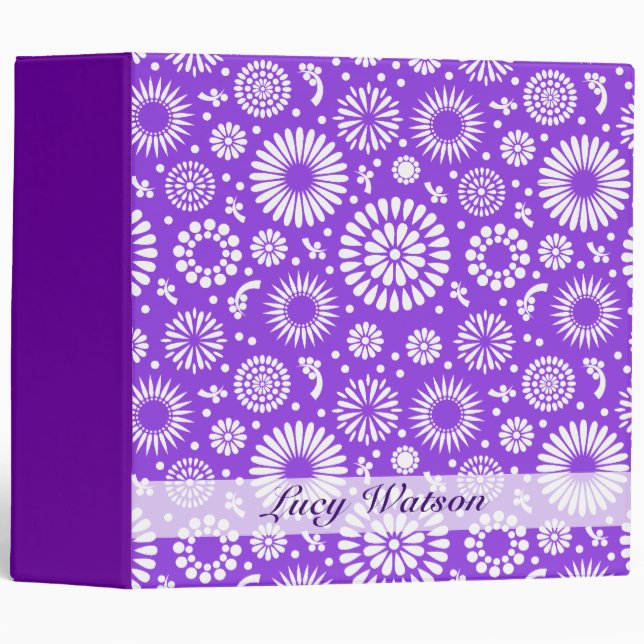 Vintage purple flowers binder (Front/Spine)