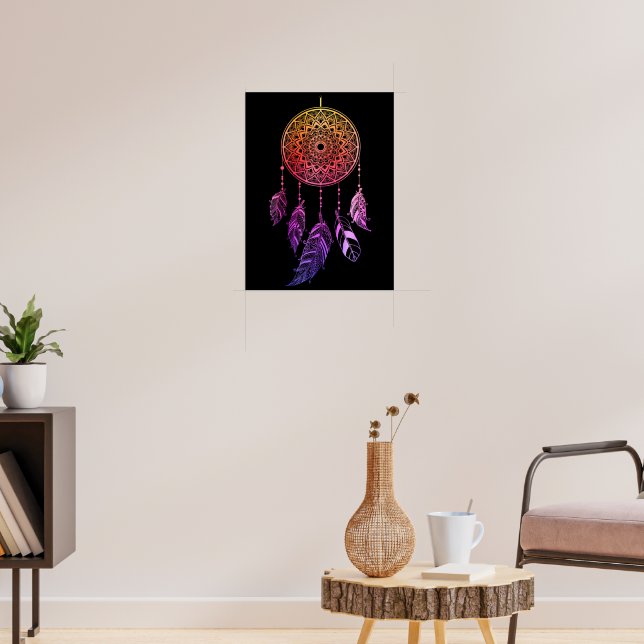 Vintage purple gradient dream catcher poster (Living Room 3)