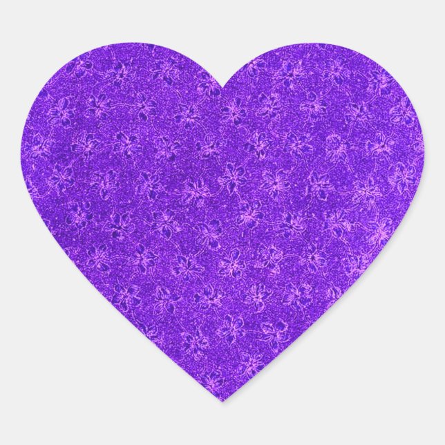 Vintage Purple Grape Violets Heart Sticker (Front)