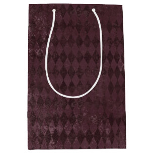 Vintage Purple Harlequin Pattern   Medium Gift Bag