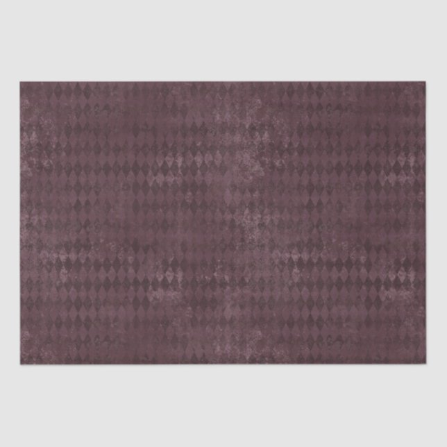 Vintage Purple Harlequin Pattern  Tissue Paper (Front)
