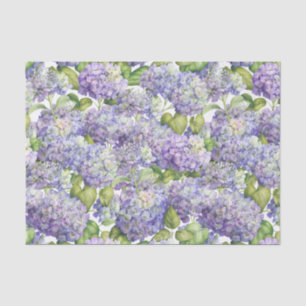 Vintage Purple Hydrangea Floral Pattern Tissue Paper