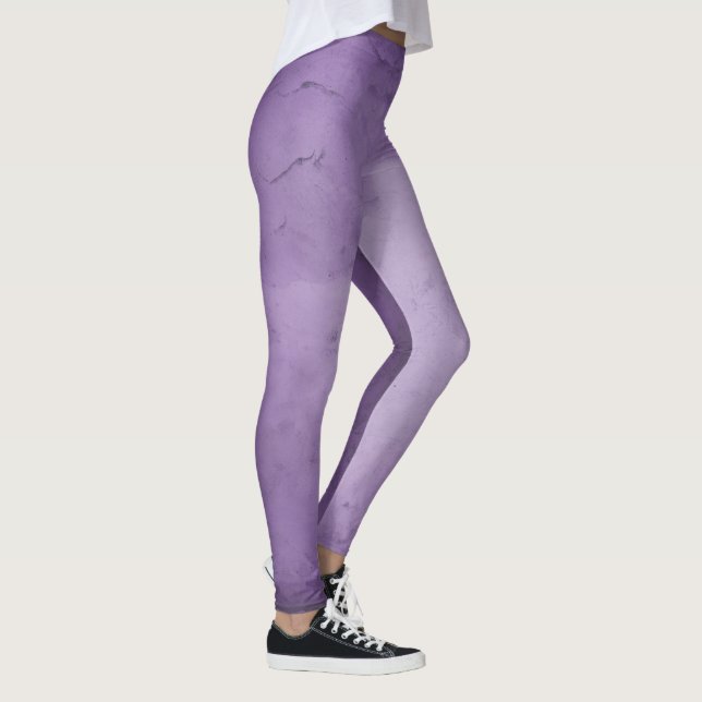 Vintage Purple Lavender Colour Gradient Girls Wome Leggings (Right)