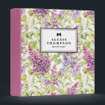 Vintage Purple Lilac and Greenery Pattern Binder<br><div class="desc">Pretty purple floral theme binder. It features watercolor floral pattern of lilacs and greenery. Personalize by adding names and other details. This purple floral pattern is a perfect way to organize your recipes,  taxes,  documents and so much more.</div>