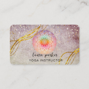  Vintage Purple Mandala Gold Meditation Holistic Business Card