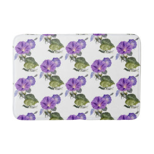 Vintage Purple Morning Glory Bath Mat