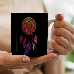 Vintage purple orange dreamcatcher boho coffee mug