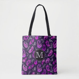 Vintage Purple Paisley Tote Bag