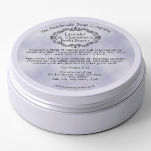 Vintage Purple Parchment Body Butter Jar Label