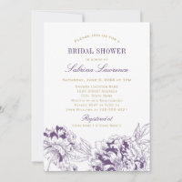 Vintage Purple Peony Wedding Bridal Shower