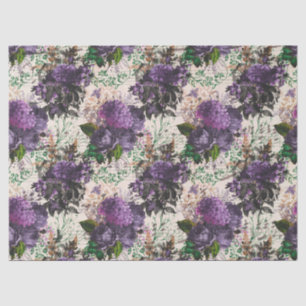 Vintage Purple Rose Decoupage Tissue Paper