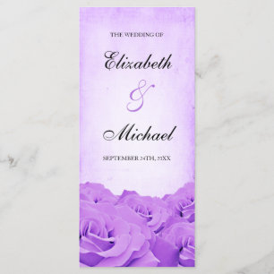 Vintage Purple Rose Wedding Program
