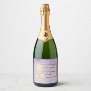 Vintage Purple Rustic Wedding  Sparkling Wine Label