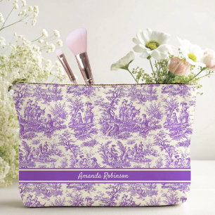 Vintage Purple Toile De Jouy Landscape Accessory Pouch