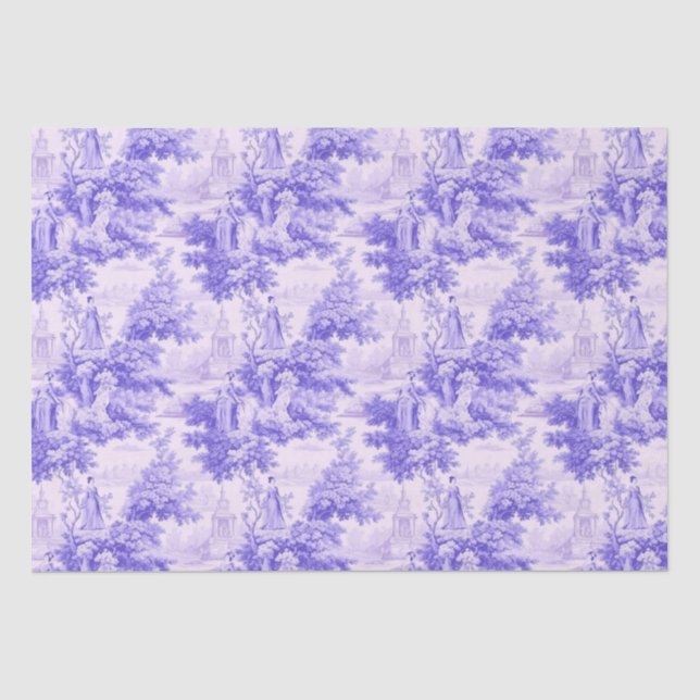 Vintage purple toile de joy tissue paper (Front)