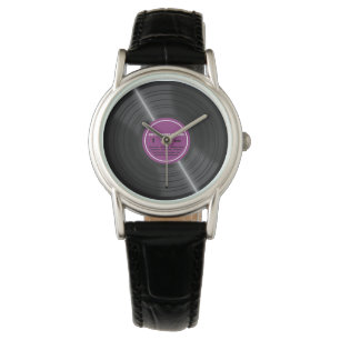 Vintage Purple Vinyl Record Album Retro Watch