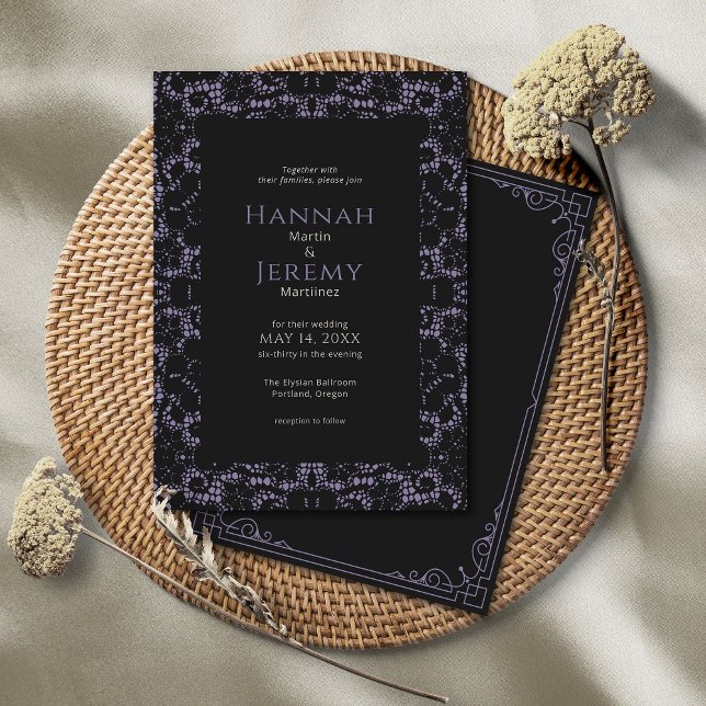 Vintage Purple & White Lace Invitation (Creator Uploaded)