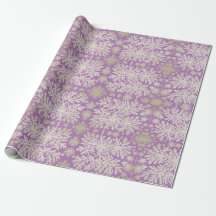 Vintage Purple wrapping paper with Snowflakes