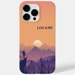 Vintage Purple Yellow Hike Mountain Sunset Case-Mate iPhone 14 Pro Max Case