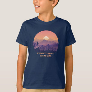 Vintage Purple Yellow Hike Mountain Sunset T-Shirt