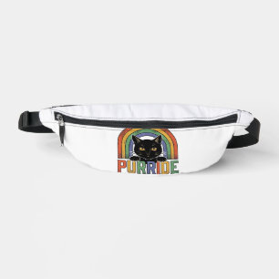 Vintage Purride Black Cat Rainbow Shirt Design_1 Fanny Pack