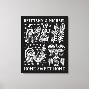 Vintage Pyrex Pattern - Butterprint (Amish Farmer) Canvas Print