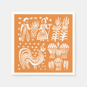 Vintage Pyrex Pattern - Butterprint (Amish Farmer) Napkin