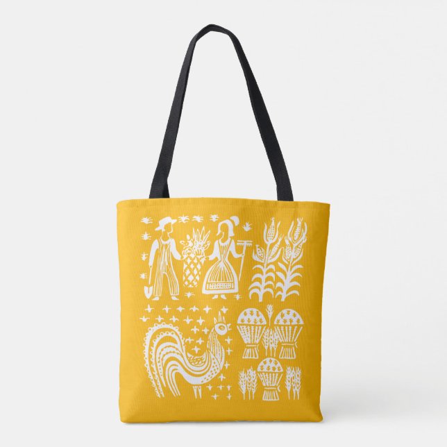 Vintage Pyrex Pattern - Butterprint Orange Tote Bag (Back)