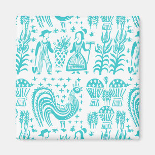 Vintage Pyrex Pattern - Butterprint (Turquoise) Magnet
