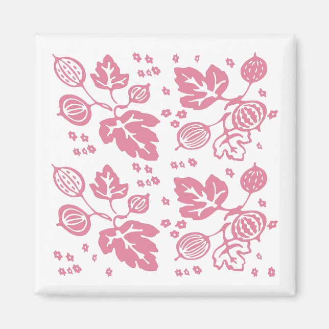 Vintage Pyrex Pattern - Gooseberry (Pink) Magnet (Front)