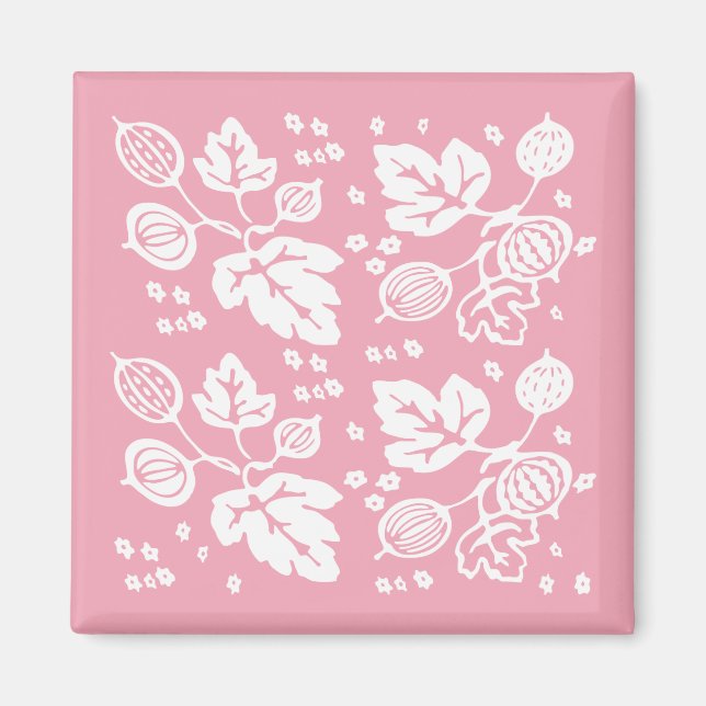 Vintage Pyrex Pattern - Gooseberry (White) Magnet (Front)