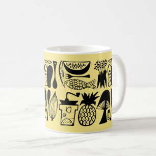 Vintage Pyrex Pattern - Mod Kitchen (Black) Coffee Mug