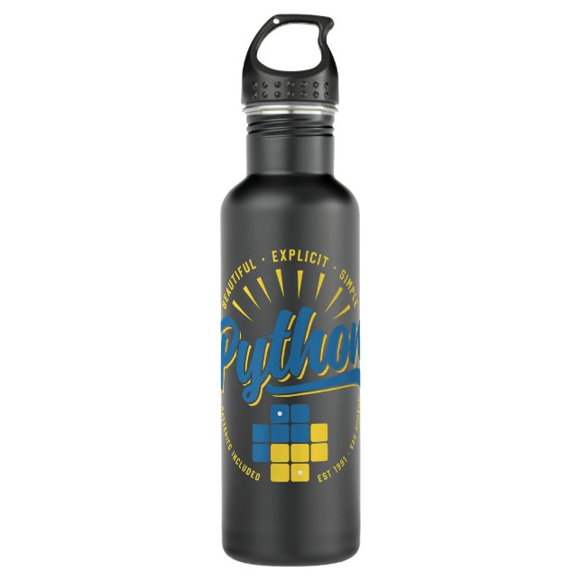 Vintage Python Programming Language  710 Ml Water Bottle (Front)