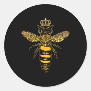Vintage Queen Bee Earth Day Nature Love Save The B Classic Round Sticker